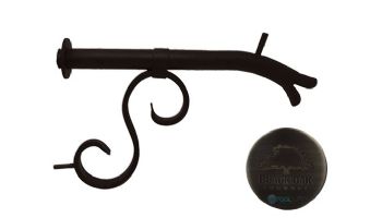 Black Oak Foundry Small Courtyard Spout with Mini Backplate |  Brushed Pewter Finish | S7510-BP