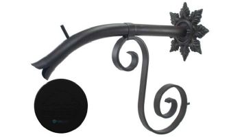 Black Oak Foundry Large Courtyard Spout with Normandy | Almost Black Finish | S7683-BLK