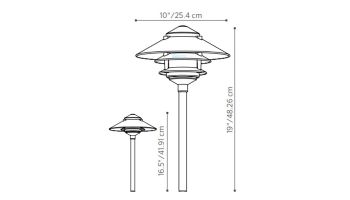 FX Luminaire DR PathLight | 18" Riser 2 Tier | 10W G4 Xenon | Black Finish | DR-10-2T-18R-FB