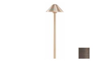Sollos Modern Hat 7" LED Path Light | 12" Stem | Antique Brass | PMH070-AB-12