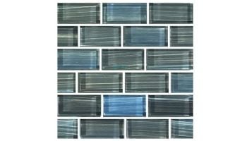 Artistry in Mosaic Glass Series - Steel Blue Gray Tile | 1" x 2" | GW82348B9