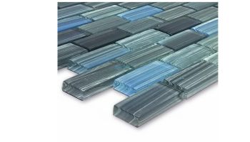 Artistry in Mosaic Glass Series - Steel Blue Gray Tile | 1" x 2" | GW82348B9
