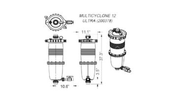 Waterco 1.5" MultiCyclone Ultra MC12 Centrifugal Water Filtration Cartridge Filter | 75 Sq. Ft. | 200378 | 200378A