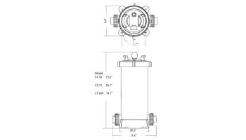 Waterco Trimline CC100 Cartridge Filter | 100 Sq. Ft. - 38 GPM | 214100NA  | 214100A