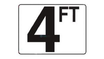 Inlays 4" x 6" Plastic Stick-On Depth Marker | 4FT Smooth |  P410040