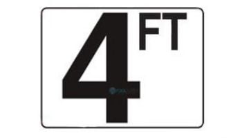 Inlays 4" x 6" Plastic Stick-On Depth Marker | 4FT Smooth |  P410040