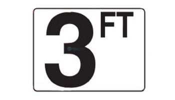 Inlays 4" x 6" Plastic Stick-On Depth Marker | 3FT Smooth |   P410030