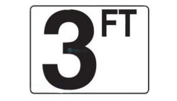 Inlays 4" x 6" Plastic Stick-On Depth Marker | 3FT Smooth |   P410030