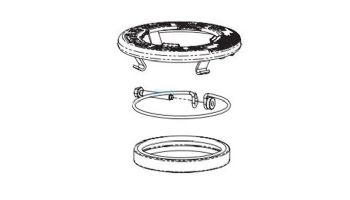 Pentair Intellibrite Face Ring Assembly Stainless Steel Uni-tension wire clamp assembly and Gasket, 4 in diameter, off white | 640045