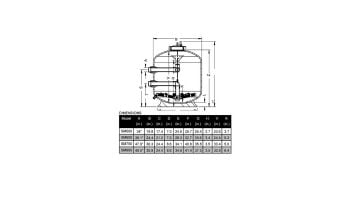 Waterco Micron SM900 36" Side Mount Sand Filter | Black | 10" Neck with Clear Lid and 2" Connections | 7.01 Sq. Ft. 140 GPM | 220283610NA | 220008364NA