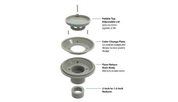 Color Match 2"S Adjustable Pebble Top Floor Inlet | Bone | PTFR-06