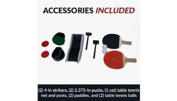 Hathaway Excalibur 6-Ft. Air Hockey Table with LED Scoring and Table Tennis Top | BG50337