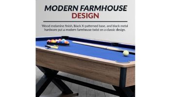Hathaway Excalibur 7-Ft. Pool Table | Driftwood Finish with Blue Felt | BG50346