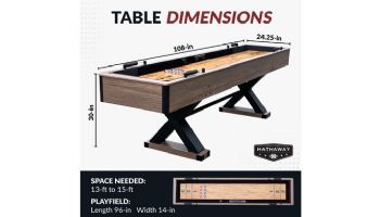 Hathaway Excalibur 9-Ft. Shuffleboard Table | Driftwood Finish | BG50356