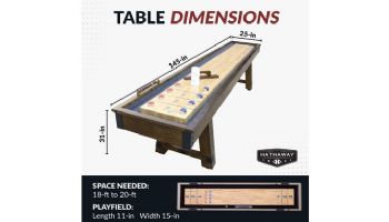 Hathaway Cheyenne 12-Foot Shuffleboard Table | Rustic Oak Finish | BG50354