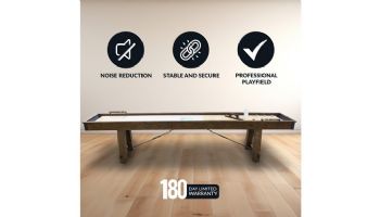 Hathaway Cheyenne 12-Foot Shuffleboard Table | Rustic Oak Finish | BG50354