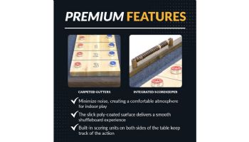 Hathaway Cheyenne 12-Foot Shuffleboard Table | Rustic Oak Finish | BG50354