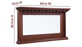 Hathaway Seville 62-In Hardwood Back Bar Mirror | Mahogany Finish | NG2729 BG2729