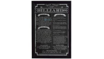 Hathaway Billiards Game Rules Wall Art | NG2029BL BG2029BL