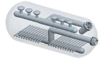 Waterco M2500L 50" Micron Commercial Horizontal Sand Filter with 4" Left Flange Connection ANSI 4Bar | 50" x 88" | 27.5 Square Foot Inside Tank | 22290104LNA