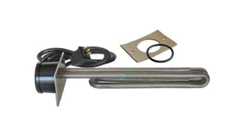 HydroQuip 11" Incoloy Flange Mounted Heater Element | 2.5" x 4" Plate with Molded Cord 30" | 2.5KW 240V | 12-1463-BC-K
