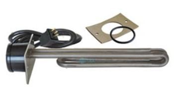 HydroQuip 11" Incoloy Flange Mounted Heater Element | 2.5" x 4" Plate with Nema Cord 36" | 2.5KW 240V | 12-1463-AC-K