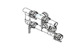 Waterco Manual 5-Valve 8" Commercial Manifold for Single Vertical Filter with 8" Flange Ports | M5VF8X8