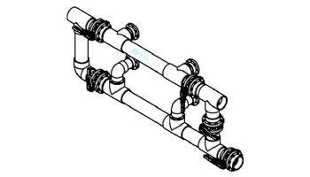 Waterco Manual 5-Valve 6" Commercial Manifold for Dual Side-by-Side Vertical Filter with 4" Bulkhead Ports | M5VBD6X4