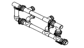 Waterco Manual 5-Valve 6" Commercial Manifold for Dual Side-by-Side Vertical Filter with 4" Bulkhead Ports | M5VBD6X4
