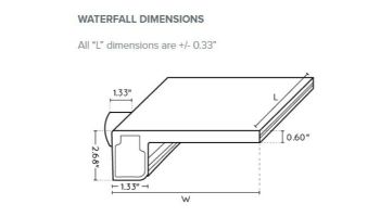 Natural Wonders Classic 48" Waterfall with | 12" Lip Bottom Port | White | 25576-430-120