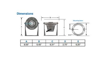 J&J Electronics PureWhite FX2 Series Wet/Dry LED Underwater Fountain Luminaire | Warm White Light | Base And Guard | 120V 50' Cord | LFF-X2L-120-FL-WG-WB-50-CS 24249