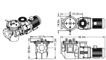 Waterco Hydrostar Plus 7.5HP Commercial High Performance Pump with Strainer | 3-Phase 208-230/460V | 24607506A