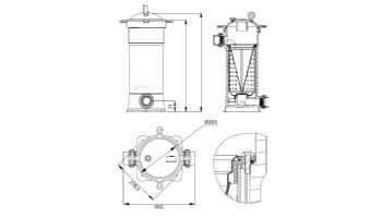 Waterco C50 Trimline Bag Filter Housing 87 PSI | Bag Sold Sepatately | 3761050