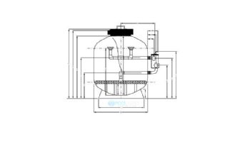 Waterco Micron SM-Series SM600 24" Side Mount Sinking Bead Filter | No Valve | 3.05 Sq. Ft. 61 GPM | 220058244BS-NV