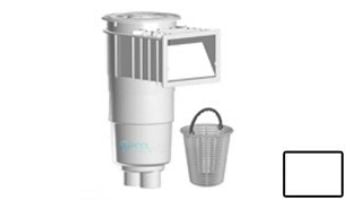 AquaStar Flow Star Skimmer with Flush Face, Float Assembly, Basket, Lid, Adjustable Collar and 9" Ultra Basket | White | SKR201-L