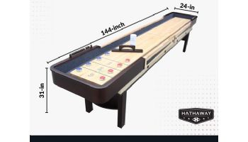Hathaway Merlot 12-Foot Shuffleboard Table | Espresso Finish | BG50357