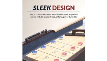 Hathaway Merlot 12-Foot Shuffleboard Table | Espresso Finish | BG50357