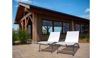 Vivere Clearwater 6-Position 2-Piece Lounger Set | Pearl | CWTL2-PE
