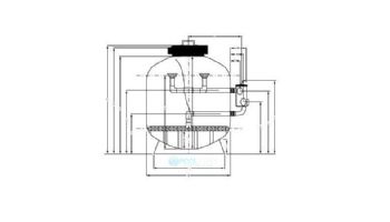 Waterco Micron SM-Series SM750 30" Side Mount Sinking Bead Filter | No Valve | 4.76 Sq. Ft. 96 GPM | 220008304BS-NV