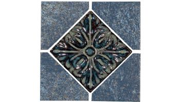 National Pool Tile Oxide 6x6 Series | Azurite Blue Deco | OXD-BLUE DECO