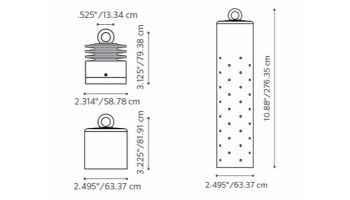FX Luminaire VE 3 LED Down Light | Antique Bronze | Zone Dimming | Perforated Sleeve | VEZD3LEDPSAB