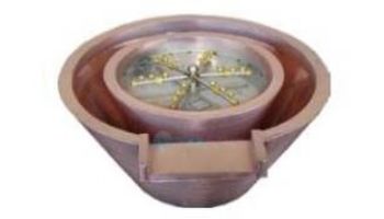 Bobe Artisian Series Round Water + Fire Bowl Original Lip | Manual Ignition Natural Gas | 32" X 12" | Copper | RCPPMFRA-32-NG