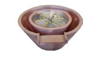 Bobe Artisian Series Round Water + Fire Bowls Original Lip | Manual Ignition LP | 32" X 12" | Hammered Copper | RPPMFRHHA-32-LP
