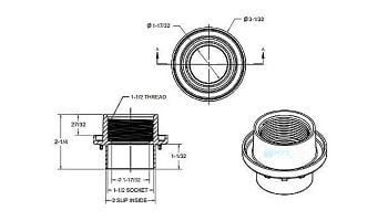 AquaStar Light Niche / Return Fitting | Fits Inside 2" Pipe | Light Gray | 3703