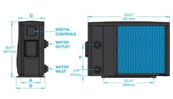 Raypak Crosswind 50-I Inverter Technology Heat and Cool Pump | 44,750 BTUH | Spiral Titanium Heat Exchanger | Digital Controls | 50-I-M 017744 | 50-I-D 017748 | 50-I-R 017740