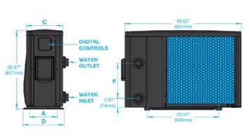 Raypak Crosswind 65-I Inverter Technology Heat and Cool Pump | 61,000 BTUH | Spiral Titanium Heat Exchanger | Digital Controls | 65-I-M 017745 | 65-I-D 017749 | 65-I-R 017741