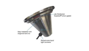 J&J Electronics Incandescent Inground Spa Light Fixture | 100W 12V 150' Cord | TPL-S12-100-150