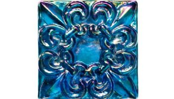 National Pool Tile Deco Accent Glass Tiles 3x3 Fleur de Lis Motif | Rainbow | OCN-RNFLEURSM