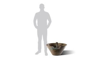 Slick Rock Concrete Cascade Fire on Glass Water Bowl with Copper Scupper | Electronic Ignition | Propane Gas | 22" Cooper | KCC22CPSCCEILP-COPPER