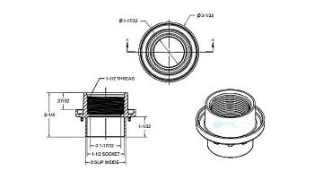 AquaStar Light Niche / Return Fitting | Fits Inside 2" Pipe | Black | 3702